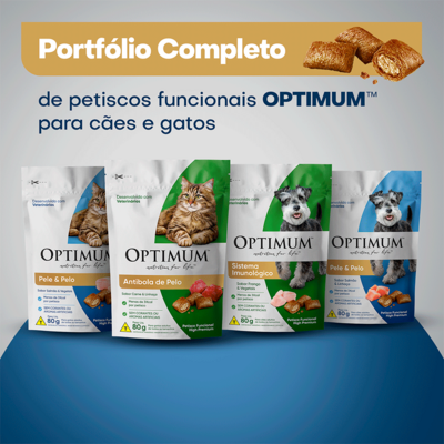 Petisco Optimum Pele e Pelo para Cães Adultos Sabor Salmão