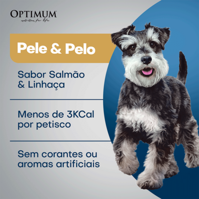 Petisco Optimum Pele e Pelo para Cães Adultos Sabor Salmão
