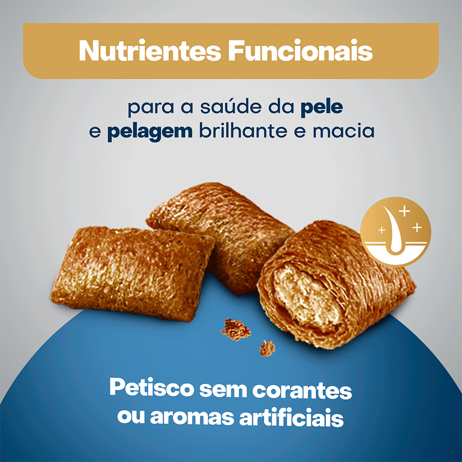 Petisco Optimum Pele e Pelo para Cães Adultos Sabor Salmão - 80 g