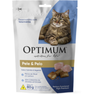 Petisco Optimum Pele e Pelo para Gatos Adultos Sabor Salmão - 80 g