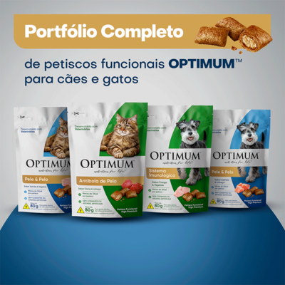Petisco Optimum Pele e Pelo para Gatos Adultos Sabor Salmão