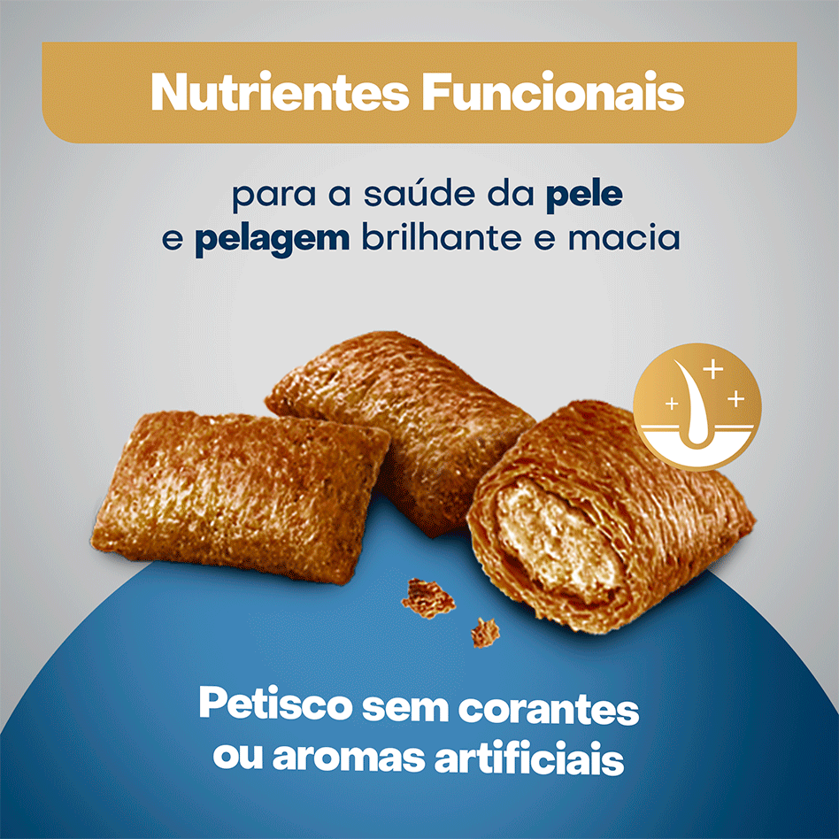 Petisco Optimum Pele e Pelo para Gatos Adultos Sabor Salmão - 80 g