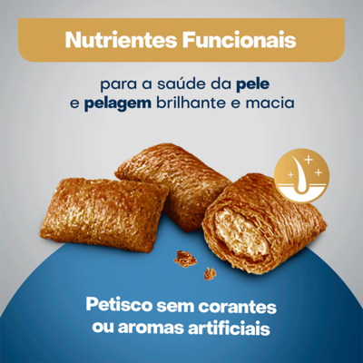 Petisco Optimum Pele e Pelo para Gatos Adultos Sabor Salmão