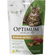 Petisco Optimum Anti Bola de Pelo para Gatos Adultos Sabor Carne - 80 g