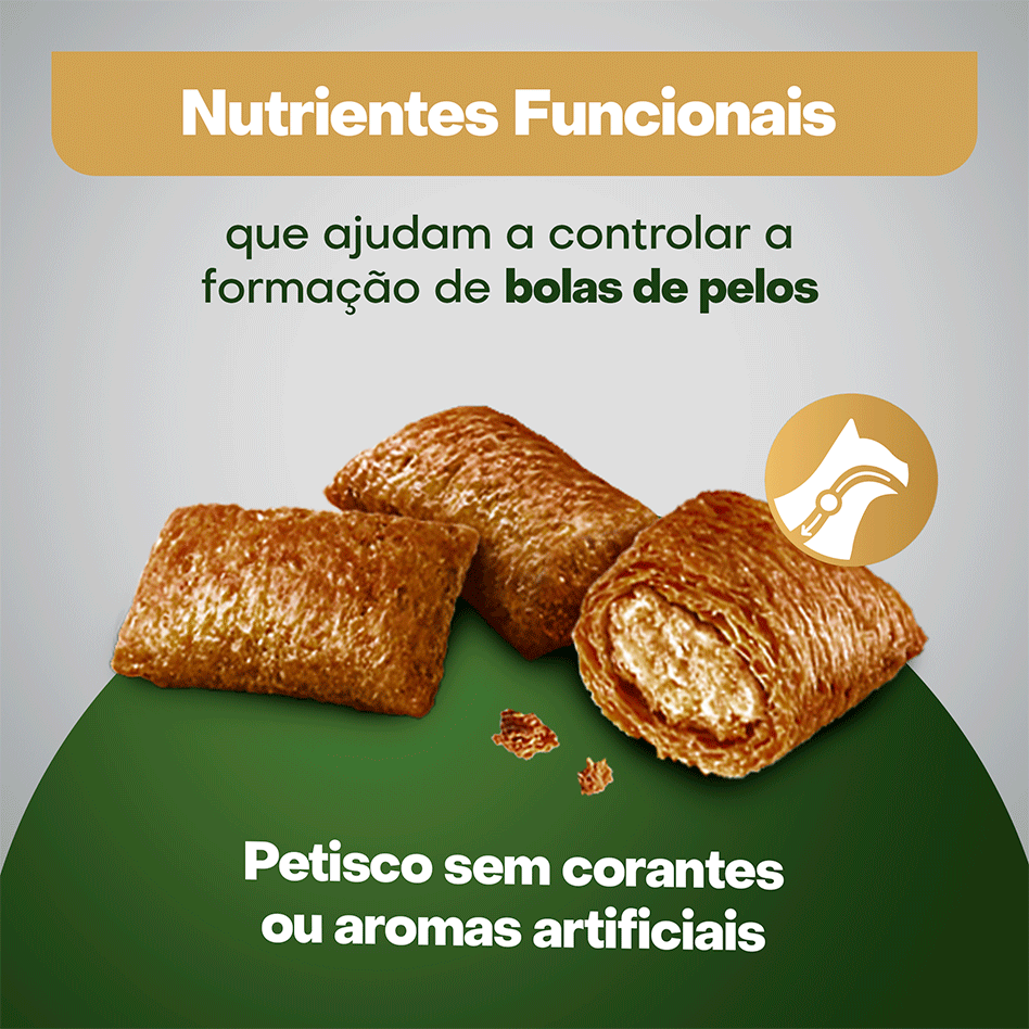 Petisco Optimum Anti Bola de Pelo para Gatos Adultos Sabor Carne - 80 g