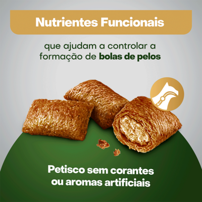 Petisco Optimum Anti Bola de Pelo para Gatos Adultos Sabor Carne