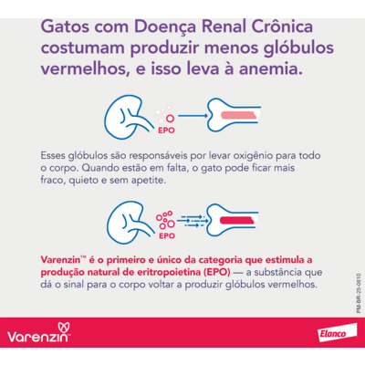 Suspensão Oral de Molidustat Elanco Varenzin 25 mg para Gatos