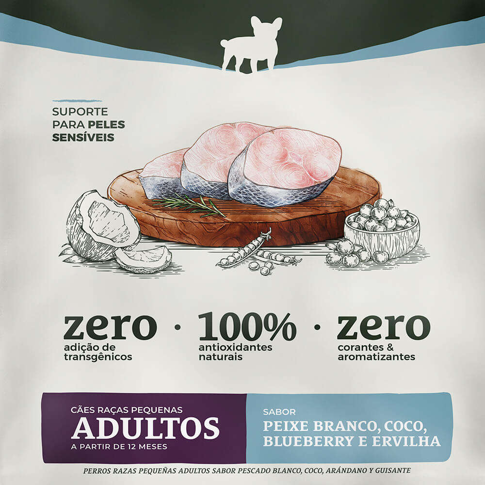 Ração Seca Bionatural Sensitive para Cães Adultos Raças Pequenas sabor Peixe - 10,1Kg