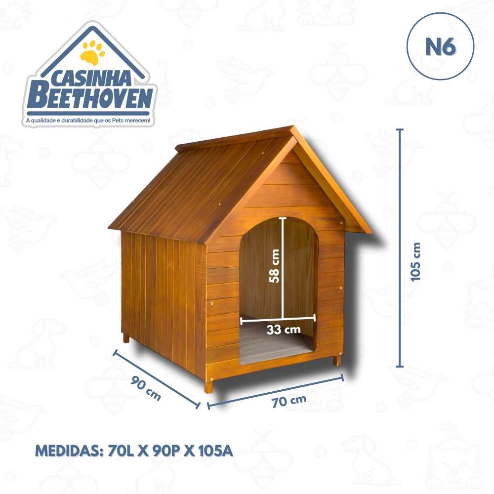 Casa Beethoven Agropet Cão Simples Cerejeira - Tam. 6