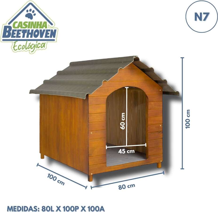 Casa Beethoven Agropet Cão Telhado Ecológico Cerejeira - Tam. 7