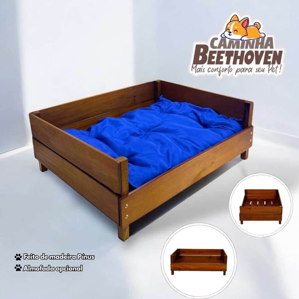 Cama Beethoven Agropet Almofada Azul para Cães - Tam. Único