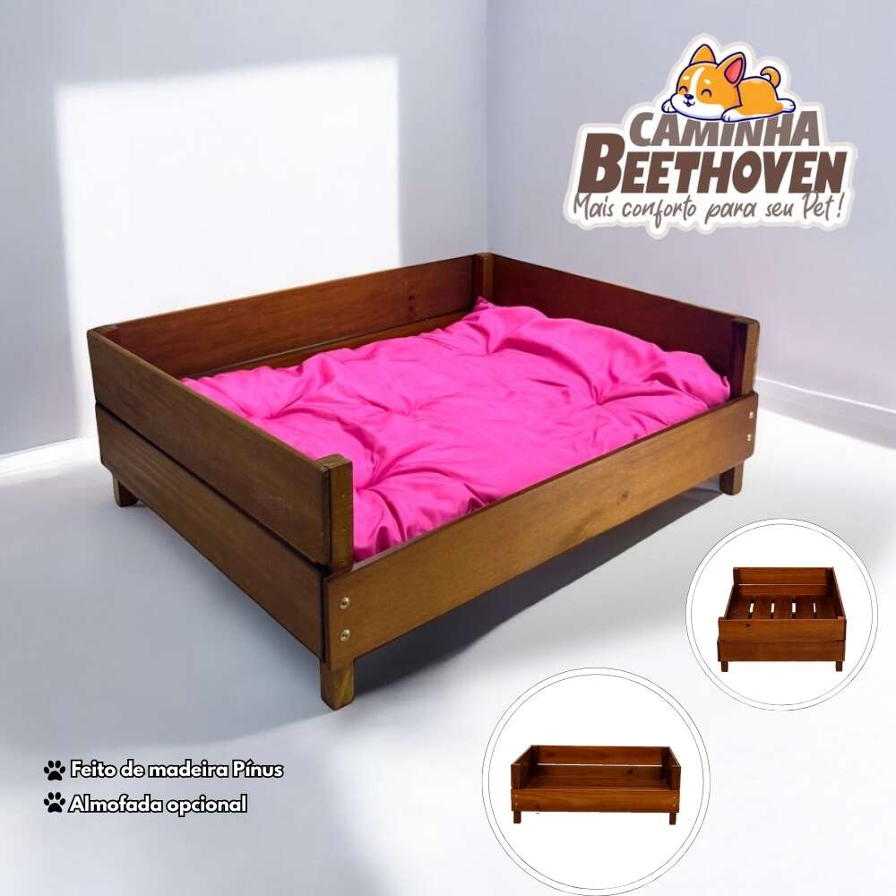 Cama Beethoven Agropet Almofada Rosa para Cães - Tam. Único