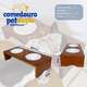Comedouro Duplo Beethoven Agropet Madeira Maciça para Cães