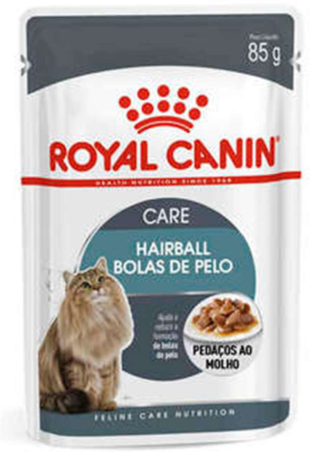 Kit Ração Royal Canin Sachê Feline Hairball Care Eliminação de Pelos Ingeridos para Gatos - 12 Unidades