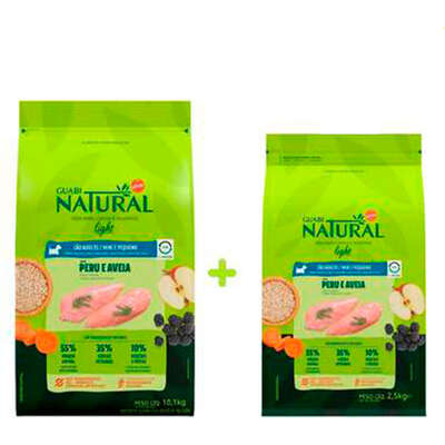 Ração Guabi Natural Light Peru e Aveia Cães Adultos Raças Mini e Pequeno
