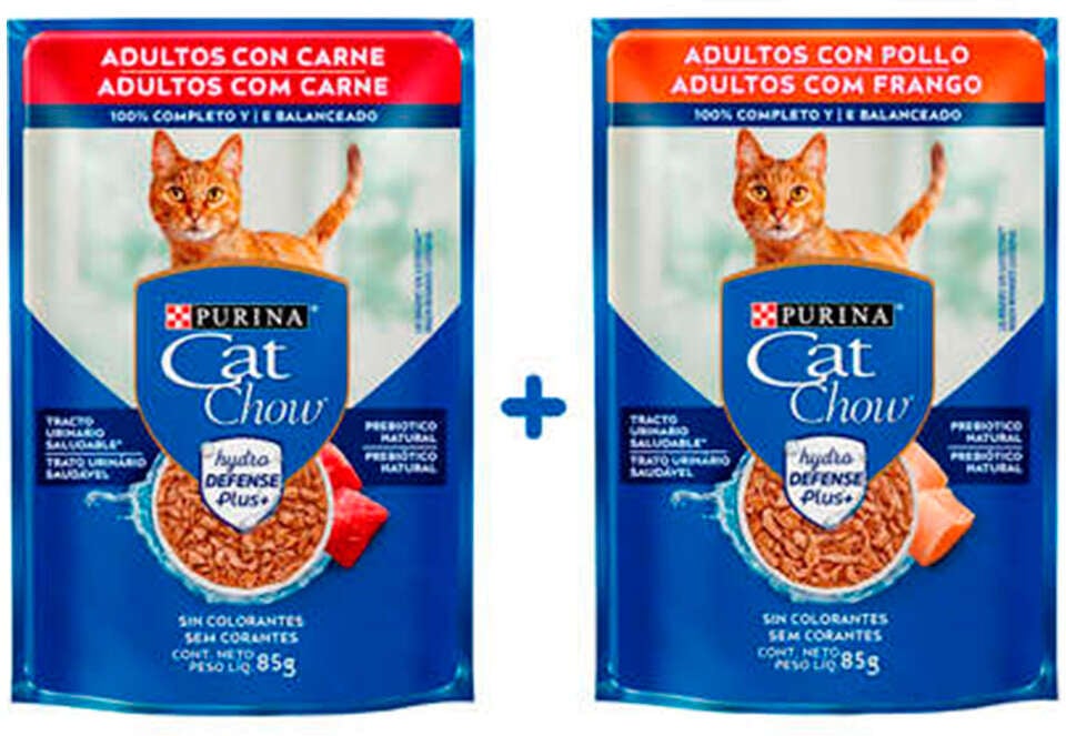 Kit Ração Úmida Nestlé Purina Cat Chow Sachê Carne+Frango - 14 Unidades