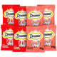 Kit Petisco Dreamies para Gatos Adultos 4 Carne e 4 Salmão - 8 Unidades