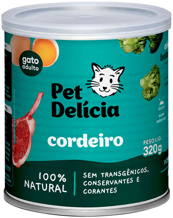 Ração Úmida Pet Delícia Cordeiro para Gatos Adultos - 320 g