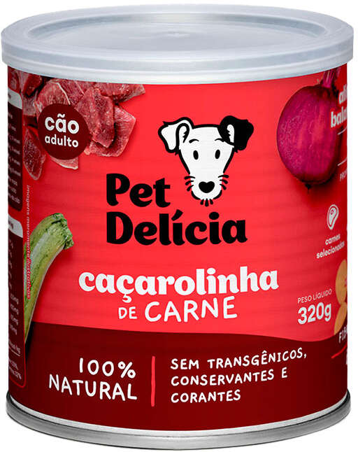Ração Úmida Pet Delícia Natural Caçarolinha de Carne - 320 g