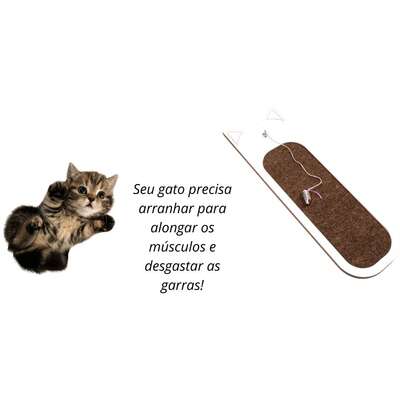 Brinquedo Arranhador Bastet Gancho MDF Branco