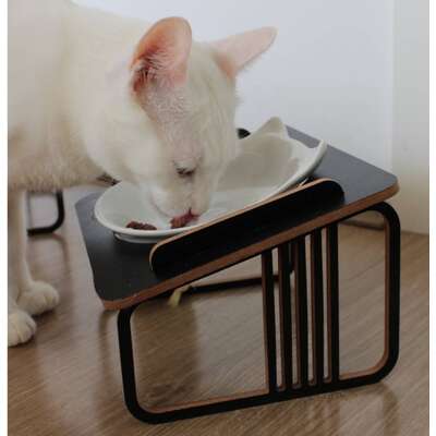 Comedouro Bastet Hórus para Gatos Preto