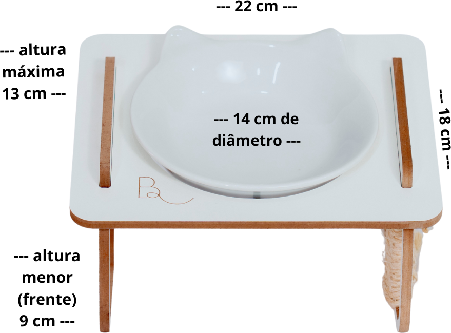 Comedouro Bastet Hórus para Gatos Branco - Tam. Único
