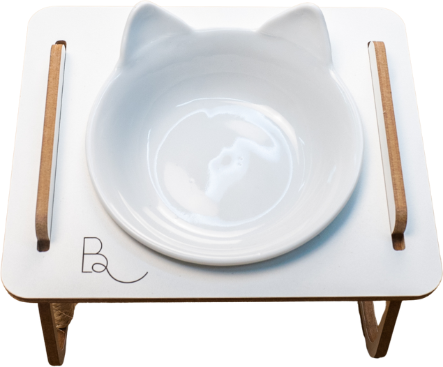 Comedouro Bastet Hórus para Gatos Branco - Tam. Único