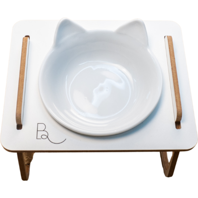 Comedouro Bastet Hórus para Gatos Branco