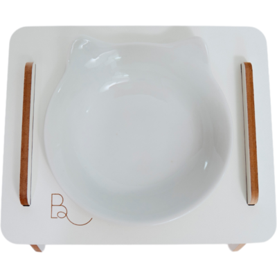 Comedouro Bastet Hórus para Gatos Branco
