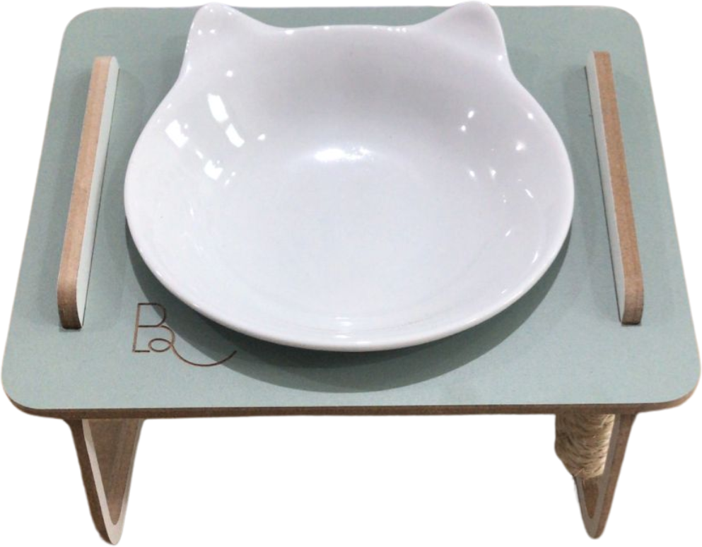 Comedouro Bastet Hórus para Gatos Verde - Tam. Único