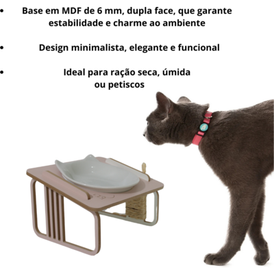 Comedouro Bastet Hórus para Gatos Rosa