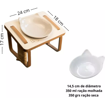 Comedouro Bastet Gigantes para Gatos Branco
