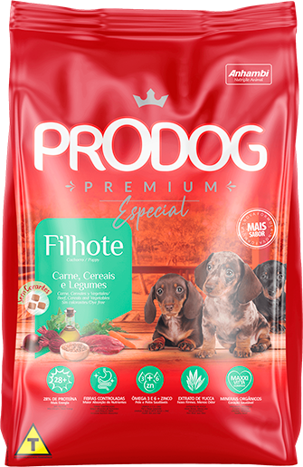 Ração Seca Prodog Carne, Cereais e Legumes para Cães Filhotes Raças Pequenas e Médias - 10,1Kg