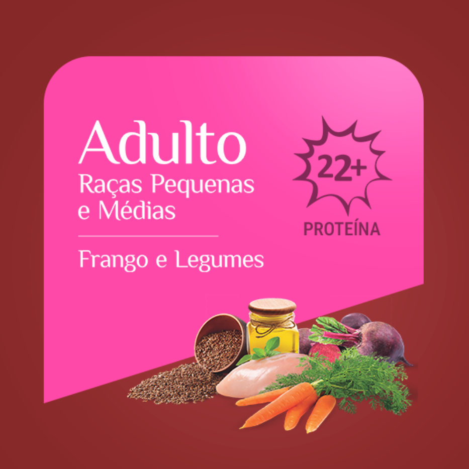 Ração Seca Prodog Frango e Legumes para Cães Adultos Raças Pequenas e Médias - 25Kg