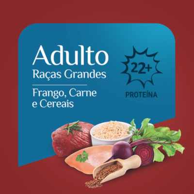 Ração Seca Prodog Frango, Carne e Cereais para Cães Adultos Raças Grandes