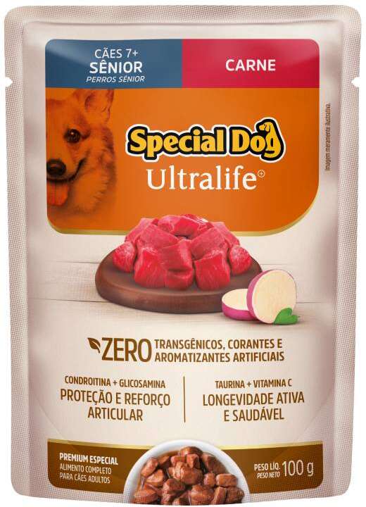 Ração Úmida Special Dog Sachê Carne para Cães Sênior - 100 g