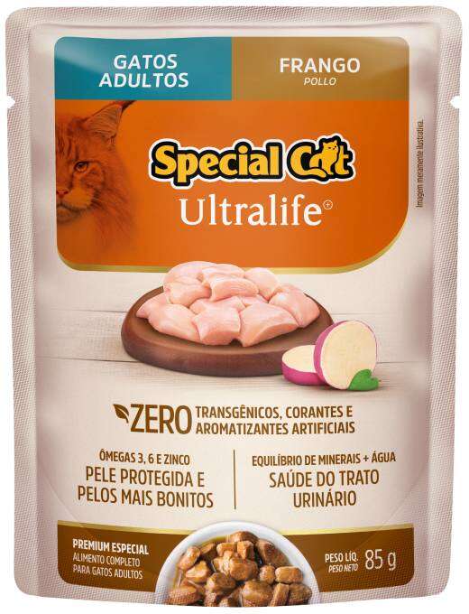 Ração Úmida Special Cat Sachê Frango para Gatos Adultos - 85 g