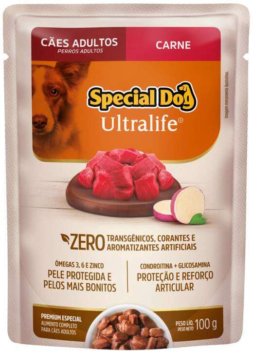 Ração Úmida Special Dog Sachê Carne para Cães Adultos - 100 g