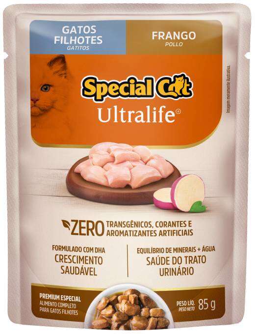 Ração Úmida Special Cat Sachê Frango para Gatos Filhotes - 85 g