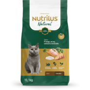 Ração Seca Nutrilus Natural Sabor Frango e Arroz para Gatos Adultos Castrados - 10,1Kg