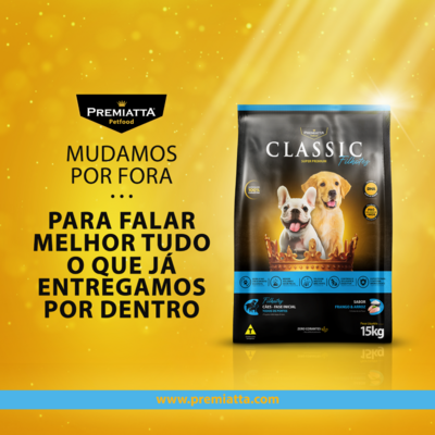 Ração Premiatta Classic para Cães Filhotes de Raças Pequenas, Médias e Grandes