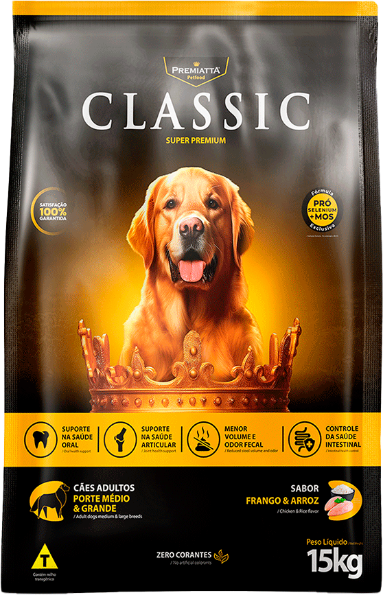 Ração Premiatta Classic para Cães de Raças Médias e Grandes - 15Kg