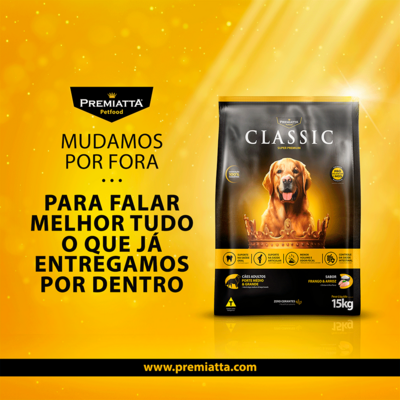 Ração Premiatta Classic para Cães de Raças Médias e Grandes