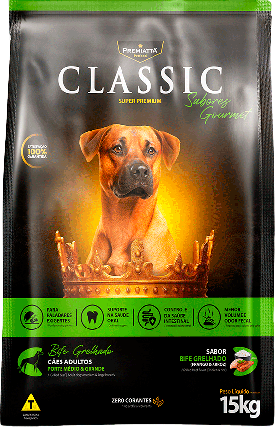 Ração Premiatta Bife Acebolado para Cães de Raça Medias e Grandes - 15Kg