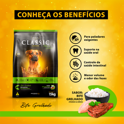 Ração Premiatta Bife Acebolado para Cães de Raças Medias e Grandes”