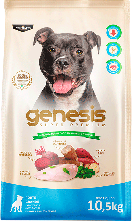 Ração Premiatta Genesis Frango e Suino para Cães Porte Grande - 10,5Kg