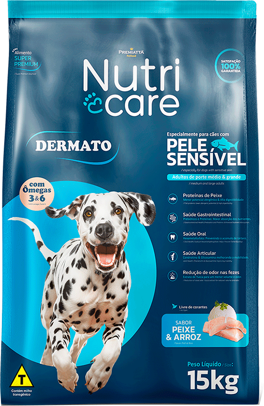 Ração Premiatta Nutri Care Fish & Rice para Cães Adultos - 15Kg
