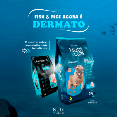 Ração Premiatta Nutri Care Fish & Rice Mini Bits para Cães Adultos