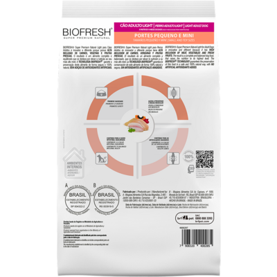 Ração Seca Biofresh Mix de Carne, Frutas, Legumes e Ervas Frescas Light Cães de Raças Pequenas e Minis