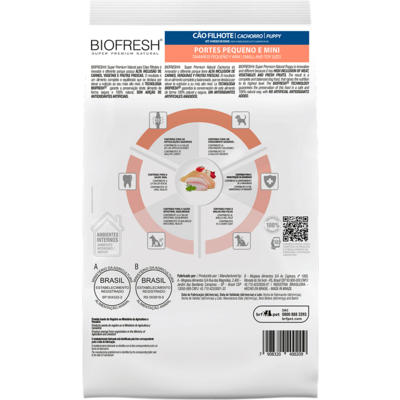 Ração Seca Biofresh Mix de Carne, Frutas, Legumes e Ervas Frescas Cães Filhotes de Raças Pequenas e Minis